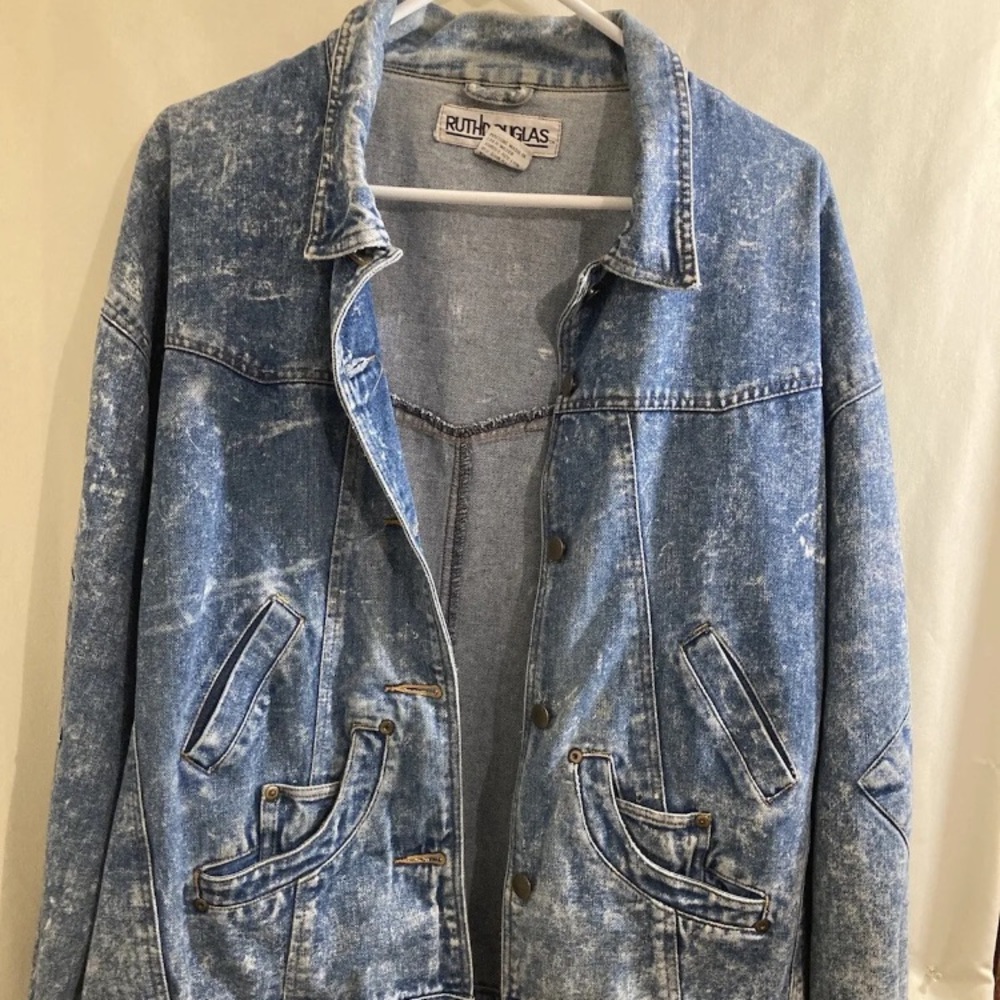 Ruth Douglas Women’s Acid Wash Denim 1980’s Jean Jacket Size Small Vintage